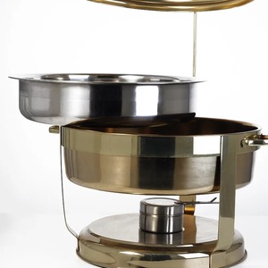 Stainless Steel Round Chafing Dish with Lid Holder Buffet Food Warmer Catering Serving <b>Set</b> Hotel Restaurant Equipment - Product Image 6