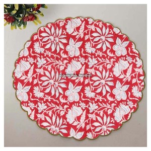Handmade Printed Modern <b>Round</b> <b>Table</b> Napkin 100% Cotton Unique Design for Airplane, Hotels and Home Use EN103 - Product Image 1