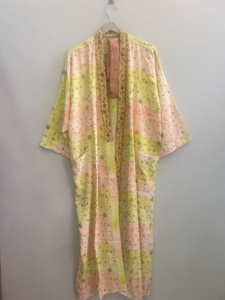 ชุดคลุมกิโมโนผ้าไหมส่าหรีอินเดียวินเทจ ชุดเดรสยาวสำหรับผู้หญิง ชุดลำลอง ผ้าไหมรีไซเคิล - Product Image 2