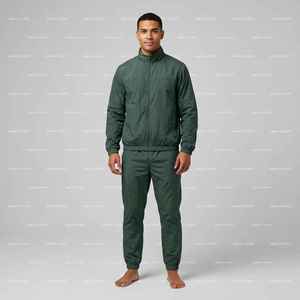 Ensemble de survêtement léger en nylon avec veste coupe-vent à fermeture éclair 100 % nylon et pantalon en nylon, personnalisé en usine - Product Image 4