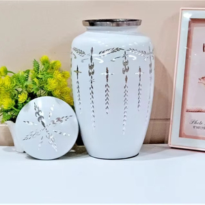 Vase en aluminium pour plantes d'intérieur, style urne, support de plante artificielle, décoration de table - Product Image 1