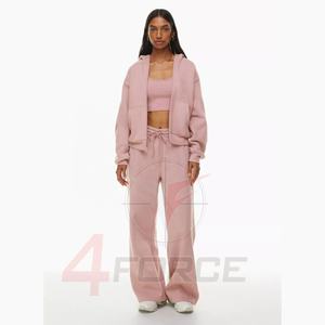 Sudadera con capucha con cremallera de tela de gofre de alta calidad de nuevo estilo con cremallera de alta calidad 100% algodón 500 GSM mujeres zip up sudaderas con capucha desgastadas - Product Image 6