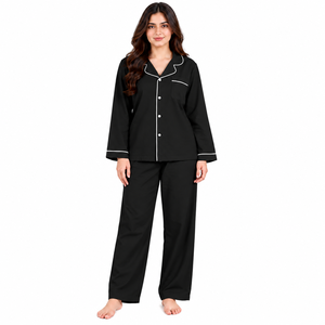 Ensemble de pyjamas pour femmes en gros, pyjamas boutonnés, vêtements de nuit confortables et doux, vêtements d'intérieur, fabricant sur mesure - Product Image 1