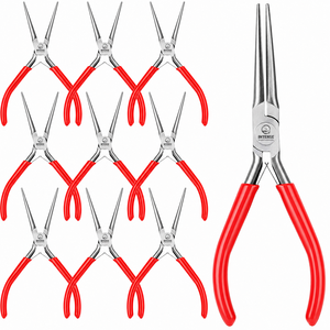 10 Pcs Stainless Steel Mini Needle Nose <b>Pliers</b> <b>Set</b> 6 Inch Long Tip Precision Tool for Jewelry Making Wire Wrapping DIY - Product Image 1