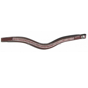 Superventas, banda para cejas de caballo de cuero negro y marrón, cristales acolchados en forma de onda, banda decorativa para cejas de caballo de cuero con canal vacío - Product Image 6