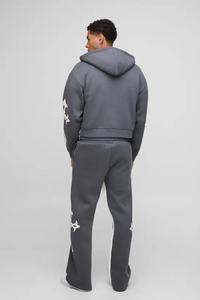 Chándal Urbano Personalizado de Alta Calidad 2026, Estampado Vintage, Doble Capa, Lavado Ácido, Efecto Desgastado por el Sol, Bolsillos, Cintura Elástica - Product Image 3