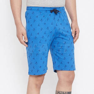 Shorts de plage pour hommes en toile à séchage rapide, imprimé floral tropical bleu, avec cordon de serrage à la taille et poches, style décontracté Bermuda - Product Image 5