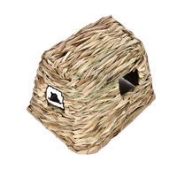 Meilleures ventes : Maisonnette en herbe naturelle tressée à la main en jonc de mer, lit de jeu, cabane, cage pour lapin, hamster, cochon, multi-usages, non masticable, écologique
