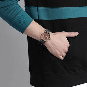 เสื้อสเวตเชิ้ตมีฮู้ดผู้ชาย แขนยาวแบบถัก สีตัดต่อ สไตล์ฤดูใบไม้ร่วง - Product Image 5