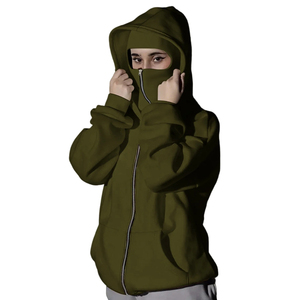 Sudadera con Capucha de Forro Polar Ninja 100% Algodón de Alta Calidad, Personalizada, con Cierre, Bordada, con Capucha de Sherpa, Invierno, Ecológica, Unisex, Talla Grande, Nueva - Product Image 5