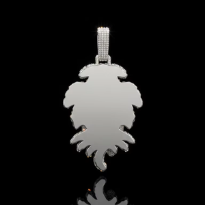Iced African Tribal <b>Face</b> Diamond Pendant Palm <b>Tree</b> Design White Gold Luxury Hip Hop Statement Pave Diamond 925 Party Men's - Product Image 3
