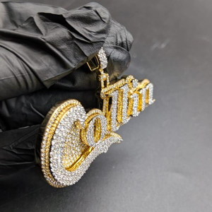 จี้ชื่อสั่งทำแบบ Iced Out เงินแท้ 925 ประดับโมอิสซาไนต์ สไตล์ฮิปฮอป หรูหรา ชุบโรเดียม แฟชั่นทันสมัย ใส่ได้ทั้งชายและหญิง - Product Image 5