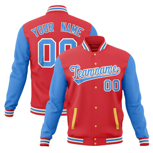 Blouson de baseball universitaire tendance pour homme, violet clair et bleu poudré, sportif, entièrement zippé, imperméable et coupe-vent - Product Image 6