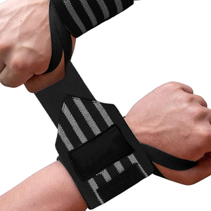 Attelle de poignet réglable pour haltérophilie, en polyester rayé, pour hommes, manchon de compression pour la musculation - Product Image 1