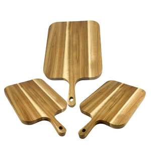 Eco Friendly Acacia Wood Cutting Board with Handle Wooden Chopping Board for <b>Kitchen</b> Meat Vegetable Serving Paddle Style - Product Image 2