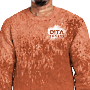 Pull en maille dégradé marron châtain et blanc pour homme, col rond, manches longues, personnalisé, style streetwear décontracté, mode hiver - Product Image 3