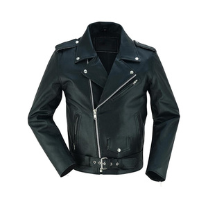 Mens Biker <b>Jacket</b> Leather Street Style Asymmetrical Zipper Fashion <b>Motorcycle</b> <b>Jacket</b> Custom OEM Supplier - Product Image 4