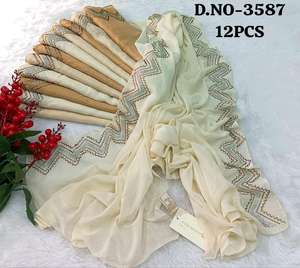 Pañuelo de Encaje Floral de Algodón y Chifón para Mujer, Tela Suave, Transpirable y Amigable con la Piel para Uso Diario en Exteriores en Invierno - Product Image 4