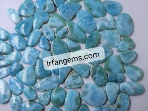 Prix de gros : Lot de cabochons de larimar naturel lisse de formes variées, pierres précieuses en vrac et perles artisanales pour la fabrication de bijoux - Product Image 4