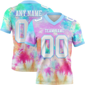 Custom Sublimated American Football Jersey Men's V-Neck Short Sleeve <b>Skull</b> Pattern Red Black Moisture Wicking Adult Regular Fit - Product Image 4