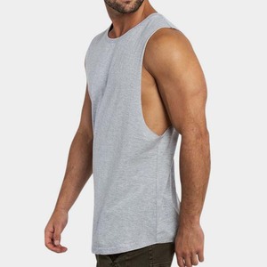 เสื้อกล้ามผู้ชายสีเทา คอกลม แบบลำลอง ผ้าถัก สีพื้น ผ้าฝ้าย 100% - Product Image 3