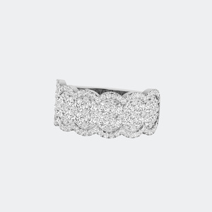 2.00CTW Round Cut Cluster Set Double Row <b>Statement</b> <b>Ring</b> - Product Image 5