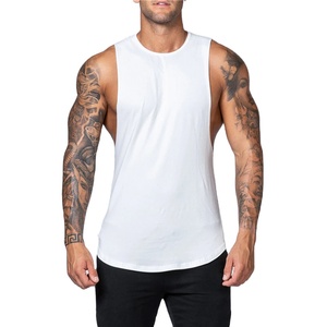 Logo personnalisé 100% coton été débardeur pour hommes style gym-coupe ample bouton décoration pour la course à pied Look décontracté - Product Image 6