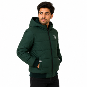 Unisex Hooded Padded <b>Jacket</b> Winter Quilted Outerwear Full Zip Warm Casual Men's <b>Jackets</b> Custom Logo Insulated Coat Wholesale USA - Product Image 4