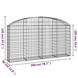 Cesta de Gabión de Hierro Galvanizado Plateado 78.7x11.8x47.2 Pulgadas, Artículos de Jardinería - Product Image 5