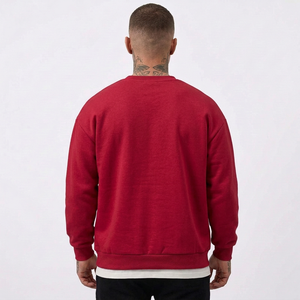 <b>Men's</b> Beige Crewneck Sweatshirt Regular Fit Knitted Cotton Pullover Casual Autumn Wear - Product Image 4