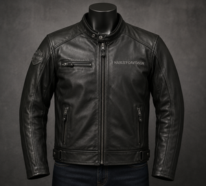 Chaqueta de Cuero H-D Unisex Willie G Skull con Bordado 3D y Estampado por Transferencia Térmica, Manga Larga, Cortavientos, para Motocicleta - Product Image 2