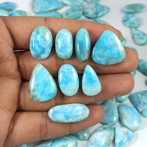 Radha Arts Natural Larimar Cabochon Lot Polished Blue Loose Gemstone 20-35mm 4-12g for Jewelry Making Wholesale From Rajasthan - Product Image 5