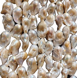 Chaîne de perles baroques naturelles, perles cultivées indiennes non traitées, effet de changement de couleur, fournitures pour la fabrication de bijoux, artisanat de qualité supérieure - Product Image 1
