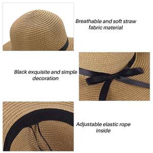 Sombrero de Sol Unisex de Ala Ancha de Algodón con Lazo Negro, Estilo Casual de Playa para Adultos, Color Sólido, Ajustable, para las Cuatro Estaciones, Vintage, de Lujo - Product Image 3