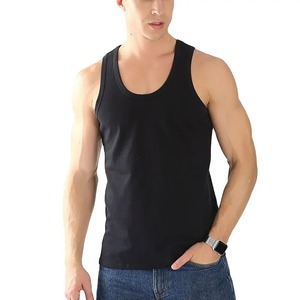 Custom Mens <b>White</b> <b>Tank</b> <b>Top</b> Bulk Supply OEM Private Label Scoop Neck Undershirt Factory Direct - Product Image 2