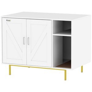 Tavolino d'Appoggio con Recinto per Lettiera per Gatti, Accessorio Pratico ed Elegante per Lettiera per Gatti - Product Image 4