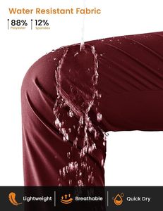 Pantalones Elásticos para Hombre y Mujer, Color Borgoña, que Absorben la Humedad, Cintura Elástica, para Actividades al Aire Libre - Product Image 4