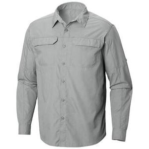 Men's <b>Light</b> Blue Long Sleeve Button-Up Shirt With Chest Pockets Quick Dry UPF 50 Fishing Wear - Product Image 2