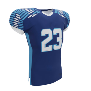Nouveau maillot de football en mesh bleu ciel à manches courtes en polyester à séchage rapide pour l'exercice et les fans de football américain - Product Image 3