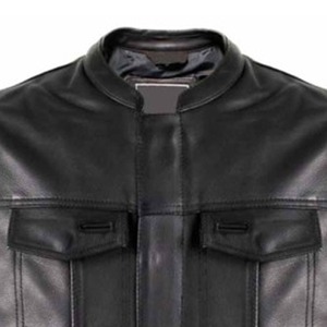 Nouveau gilet en cuir noir classique pour homme, 100% cuir de haute qualité, sans manches, fermeture à boutons, chauffant, hiver, grande taille, gilet de moto - Product Image 4