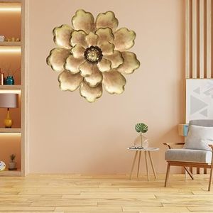 Decoración de Pared Floral Metálica, Arte Contemporáneo Hecho a Mano, Adorno Circular Colgante para Diseño de Interiores del Hogar - Product Image 1