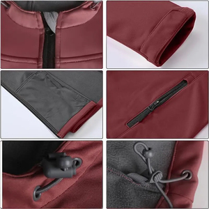 Custom Made Women's Hooded Workwear Soft Shell Jacket Water Resistant Zip Pockets Outdoor Windproof Regular Fit Hiking Jackets - Product Image 3