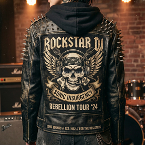 Custom Women <b>Punk</b> Rock Studded Real Leather <b>Jacket</b> Heavy Metal Spike Distressed Black Cowhide Biker Coat Wholesale Supplier - Product Image 5