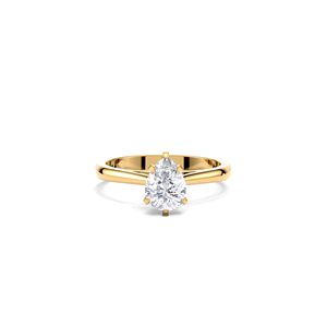 IGI Certified 1CT Pear Cut Lab Grown Diamond Solitaire Engagement <b>Ring</b> in 9K Yellow / White & Rose Gold - Product Image 6