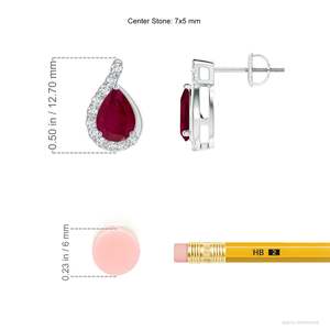 AAA Ruby Diamond <b>Earrings</b> 14k Rose Gold Pear Cut <b>Studs</b> <b>Earrings</b> <b>Fine</b> Jewelry Gift for Women Anniversary Wedding <b>Earrings</b> - Product Image 5