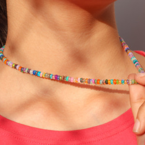 Multi <b>Beads</b> Mix Plain <b>Necklace</b> 925 Sliver plated women jewelry beaded <b>necklace</b> for women - Product Image 1