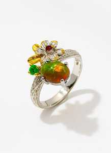 Anillo de Lujo con Ópalo de Fuego Etíope, Certificado IGI, Plata de Ley, Joyería de Boda, Color Intenso, Diseño Clásico y Atemporal - Product Image 3