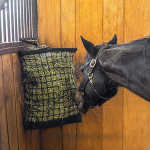 Slow Feed Horse Hay Bag Adjustable Strap Nylon Equestrian Feeding Bag with Front Hole for Stable and Trailer Use - Product Image 3