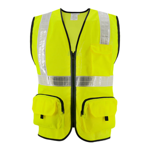 Gilet de travail haute visibilité pour hommes, réfléchissant, de qualité supérieure, tissu brillant, coupe confortable, construction durable, protection au travail - Product Image 5
