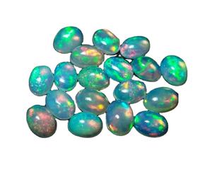 Opale de feu éthiopienne naturelle de qualité supérieure 6x8mm, cabochon ovale multicolore, pierre précieuse en vrac - Pierre de haute qualité, opale Welo cirée/huileée - Product Image 2
